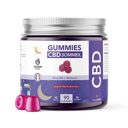 Gummies au CBD Sommeil – 50 mg CBD + 1,8 mg Mélatonine