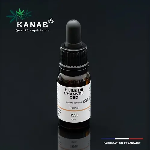 Huile CBD Pêche 15%